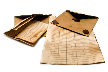 old envelopes and paper
