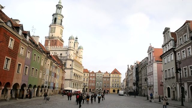 tenement houses and Town Hall, Poznan, Poland