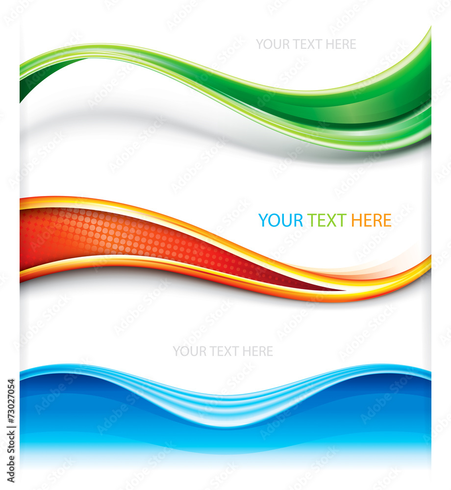 Aufkleber collection of wave curve shape banner background.
