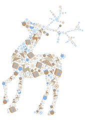 vector christmas reindeer made of icons