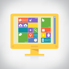 Flat icon components, for infographic vector