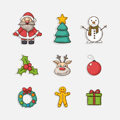 Vector Christmas set icons