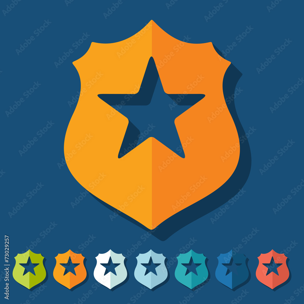 Poster flat design: police badge