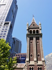 Fototapeta na wymiar The building of Collins Street Uniting Church in Melbourne
