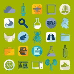 Set of veterinary flat icons