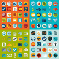 Set of business flat icons