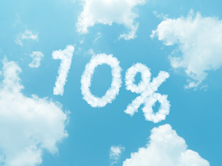 cloud words with design on blue sky background