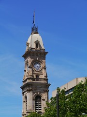 The tower of the historic town hall in Adelaide in Australia