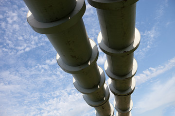 Elevated section of the pipelines