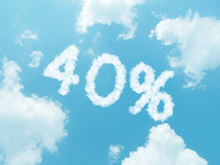 cloud words with design on blue sky background