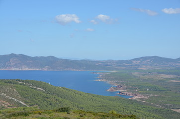 coastal view at porto conte, alghero, sardinia, italy