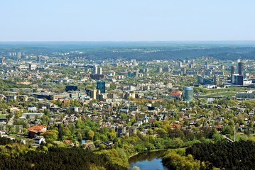 Vilnius city capital of Lithuania aerial view