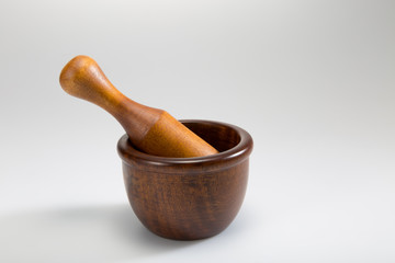 wooden mortar