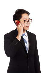 Asian businessman talk on mobile phone