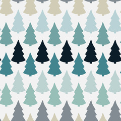 Vector seamless pattern with abstract christmas tree