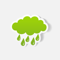 realistic design element: cloud, rain