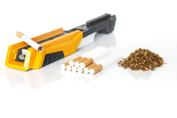 Orange Zigarettenstopfmaschine mit Filterhülsen