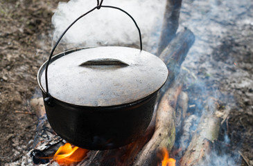Cauldron on the open fire