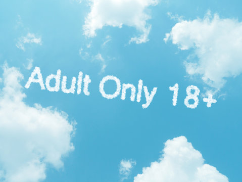 cloud words with design on blue sky background