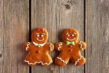 Christmas homemade gingerbread couple cookies