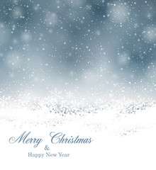 Christmas background with fallen snowflakes.