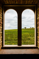 Arched window on the vineyard