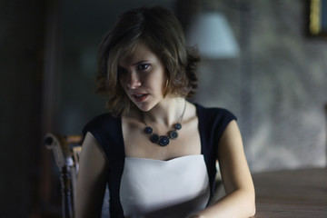 Portrait of a sexy confident brunette