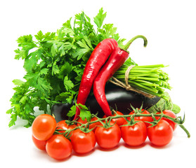 vegetables isolated on a white background