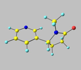 Cotinine molecule isolated on grey