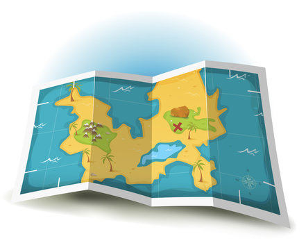 Treasure Island And Pirate Map