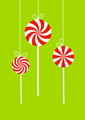 Christmas card with red candies