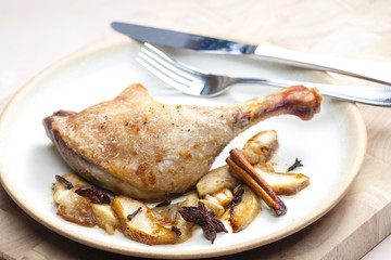 duck baked with apples