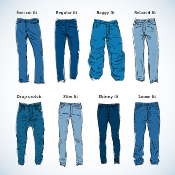 Denim jeans sketch on sale