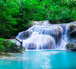 Waterfall at Erawan National Park, Kanchana buri, Thailand