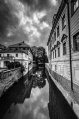 Naklejka premium Water channel Certovka in Prague.