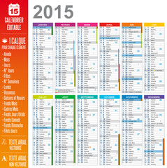 Fototapeta premium Calendrier 2015 - Multicalques