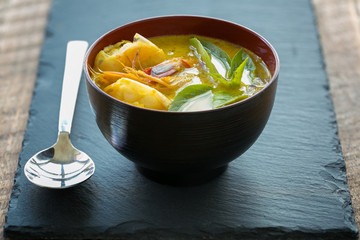 Soupe de potiron aux crevettes