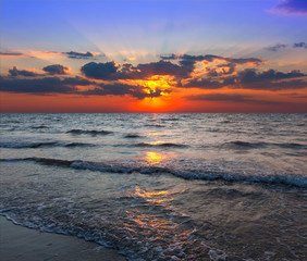 sunset on sea