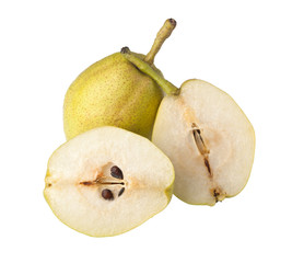 Two Asian pears isolated on white background