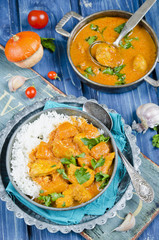 Pumpkin curry with chicken