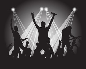 heavy metal musicians silhoutte