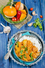 Pumpkin curry with chicken