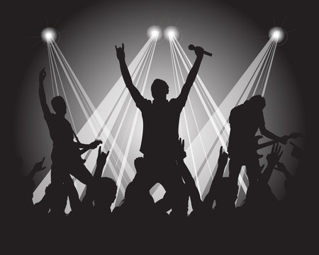 heavy metal musicians silhoutte