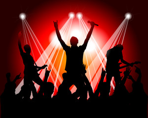 rock musicians silhouette