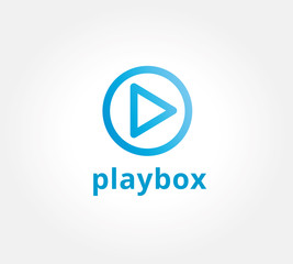 Abstract play button vector logo icon concept. Logotype template