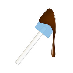 Silicone spatula with chocolate