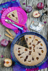 Plum cake with cinnamon