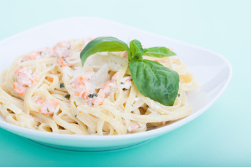 Pasta with salmon