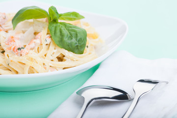 Pasta with salmon