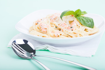 Pasta with salmon